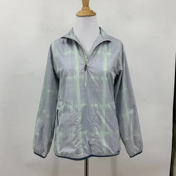 Nike Golf Jacket Youth Girl M Medium Purple Windbreaker Half Zip Water Resistant